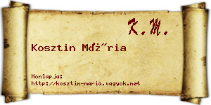 Kosztin Mária névjegykártya