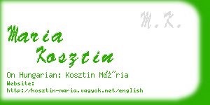 maria kosztin business card